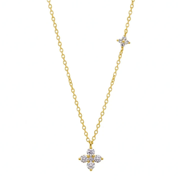 שרשרת עם זירקונים כוכב, ציפוי זהב