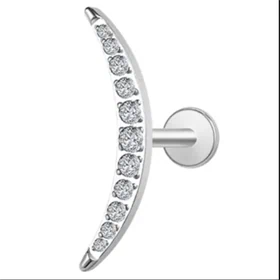 עגיל פירסינג רוזט כסף