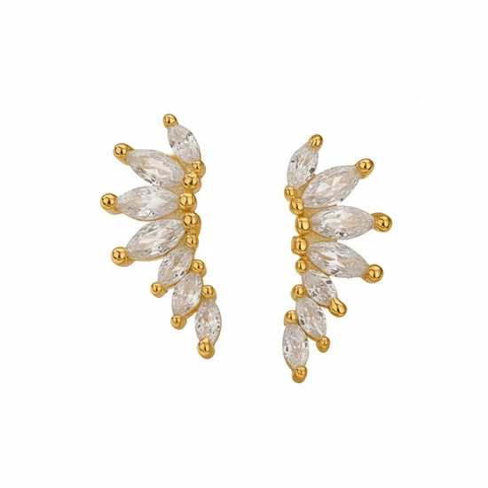 עגילי גרייס ציפוי זהב