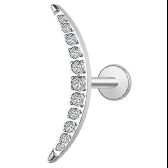 עגיל פירסינג רוזט כסף